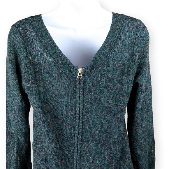 Club Monaco Italian Yarn Amelia Sweater Mini Dress Marled Green XS - Picture 5 of 11